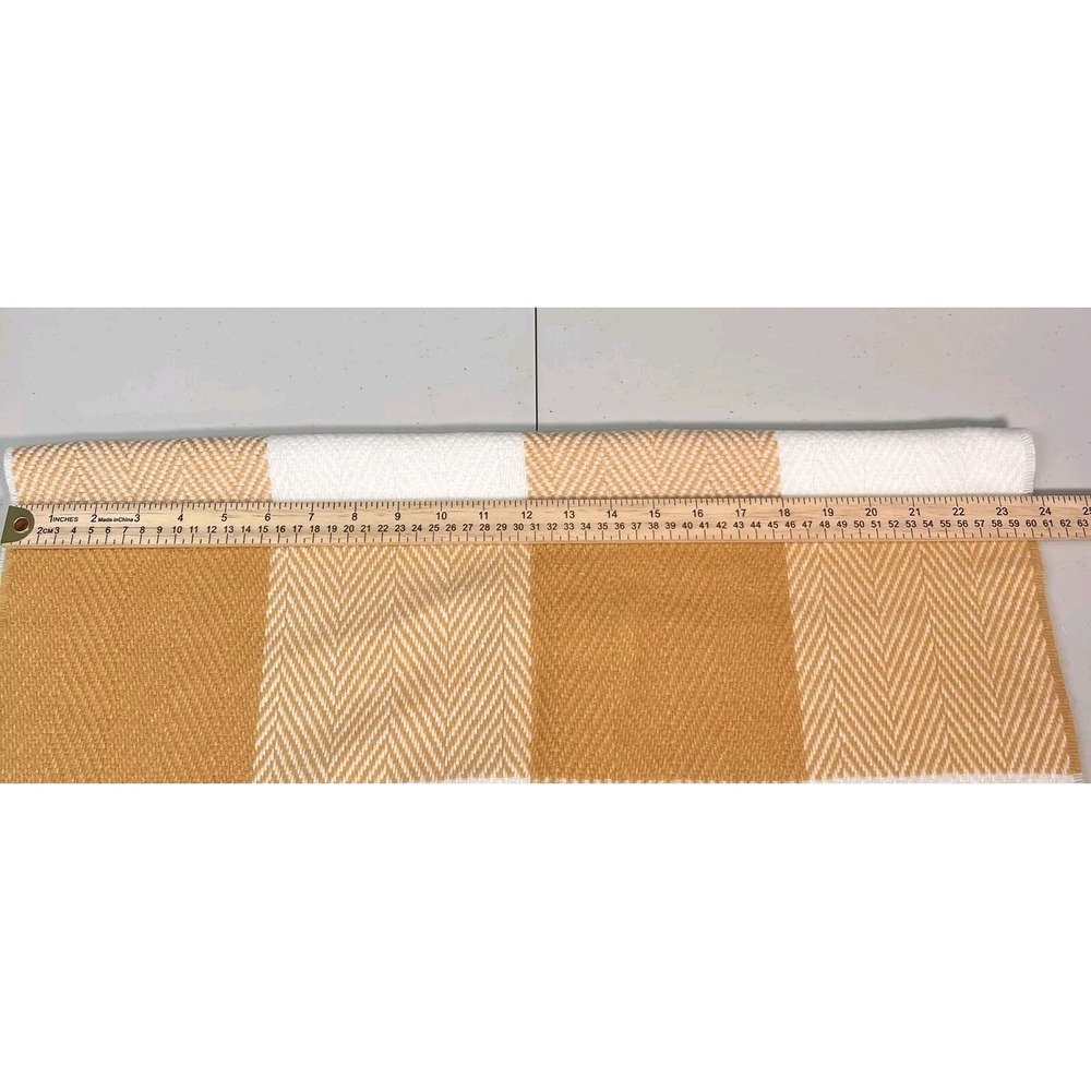 Banana Republic Scarf Yellow Ivory Plaid Fringed NWT Classic Preppy Academia - Picture 4 of 9